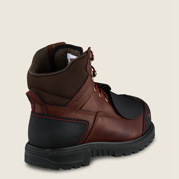 Mens Red Wing Brnr Xp - 6-inch Waterproof Toe Metguard - Safety Boots Brown/Black - RHQ283569